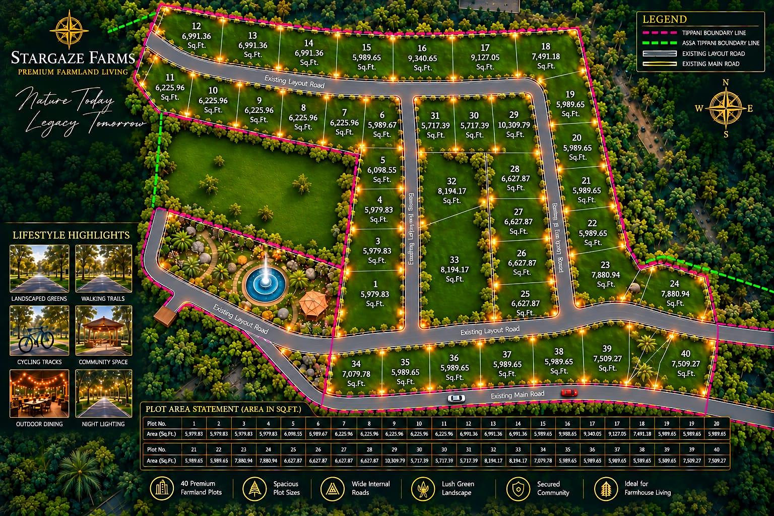 Landscaped master plan for the Stargaze Farms villa community